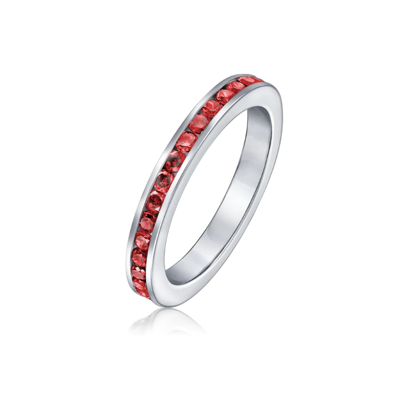 Anillo banda eternidad de rubí Oro