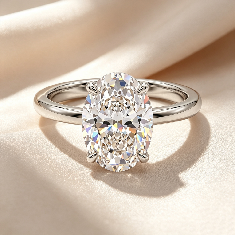 Anillo Solitario Ovalado