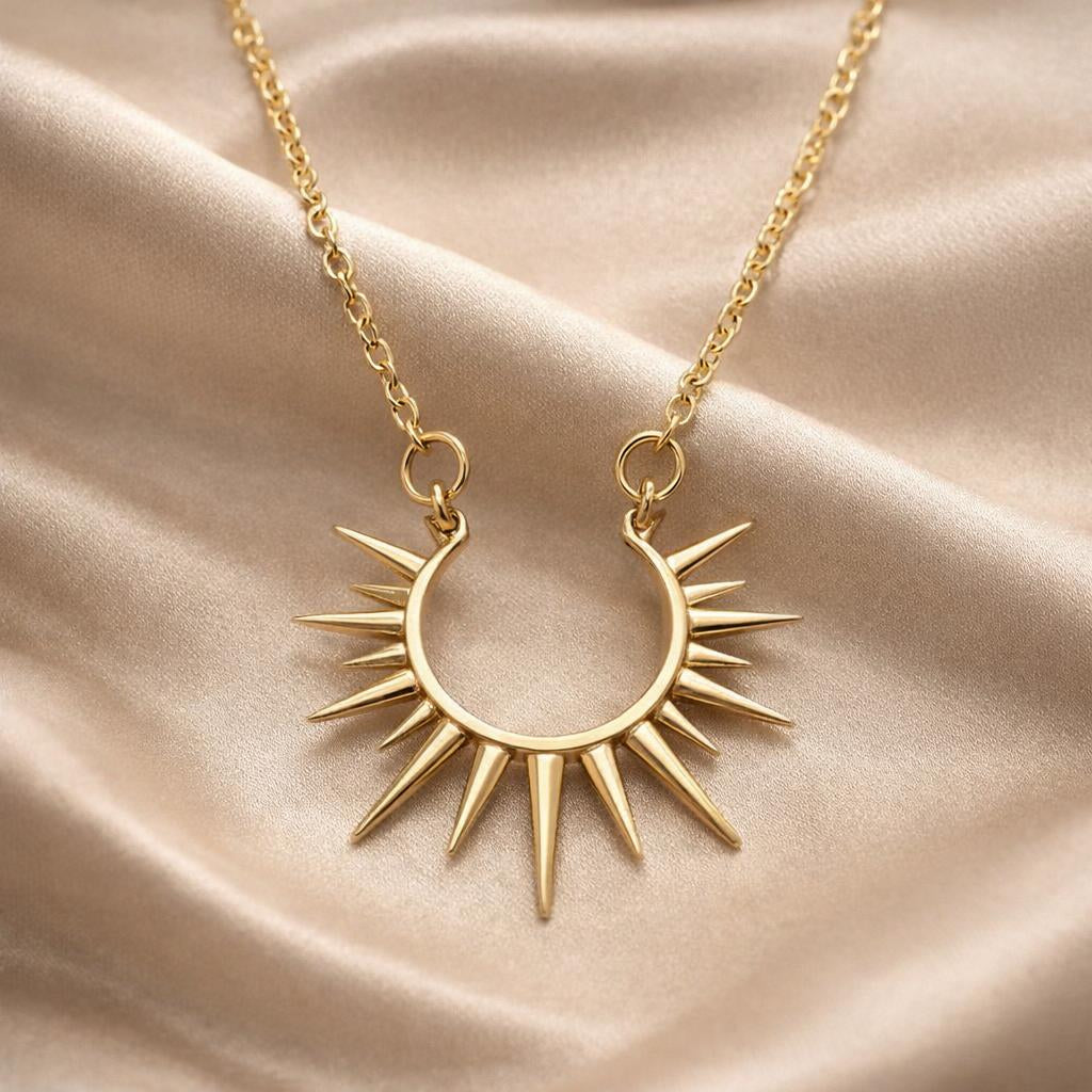 Collar Girasol Oro Blanco