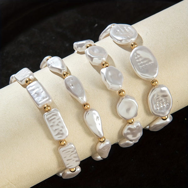 Conjunto de 4 Pulseras con Perlas