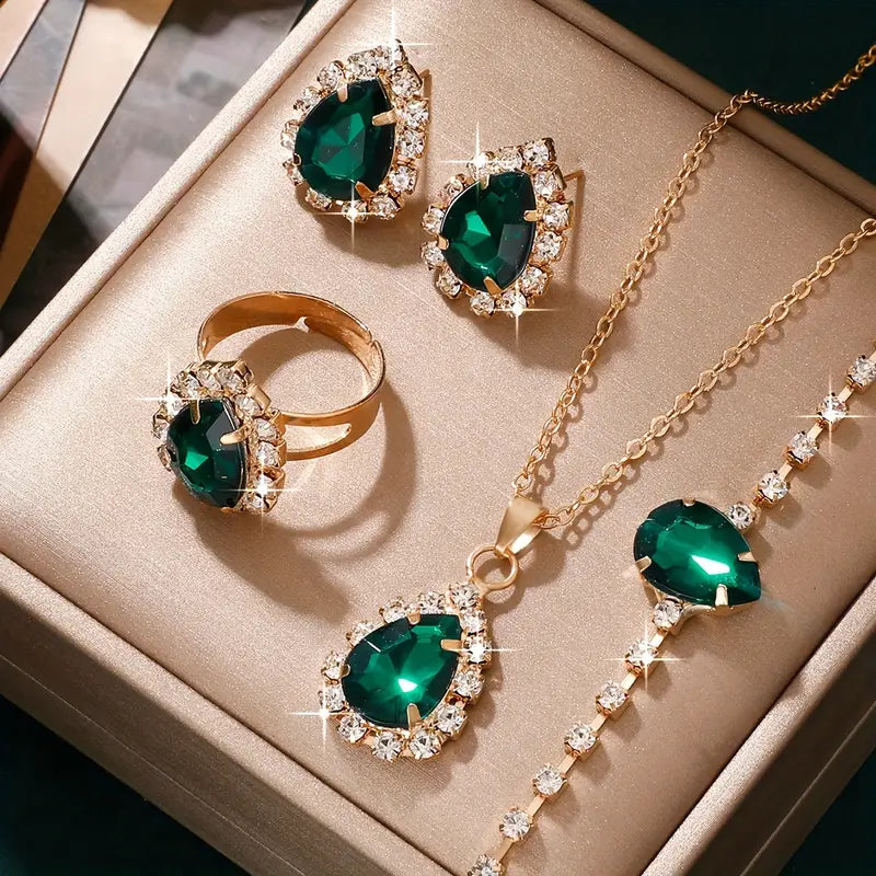 Conjunto de Joyería Dorado Elegante