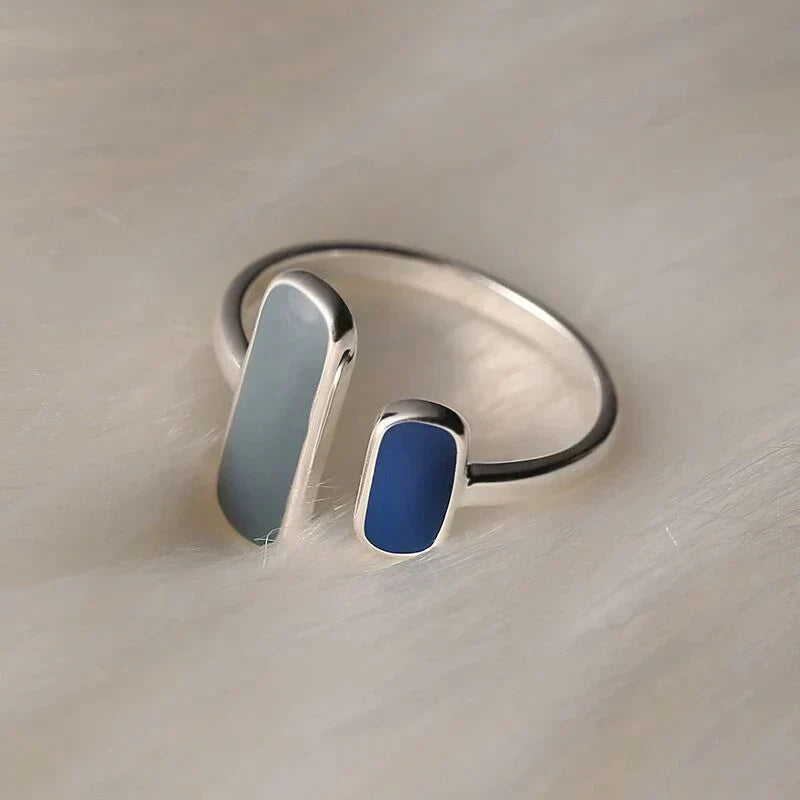 Anillo Ajustable de Piedra Natural Azul