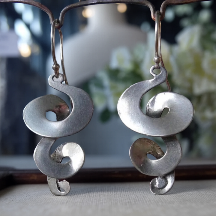 Pendientes Remolino Plateados