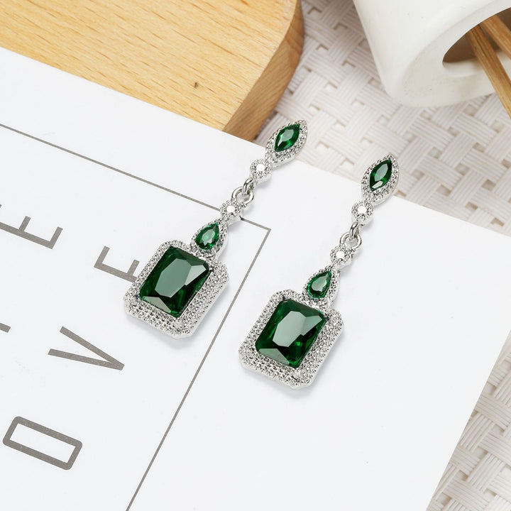 Pendientes Clarion Verdancia Oro blanco