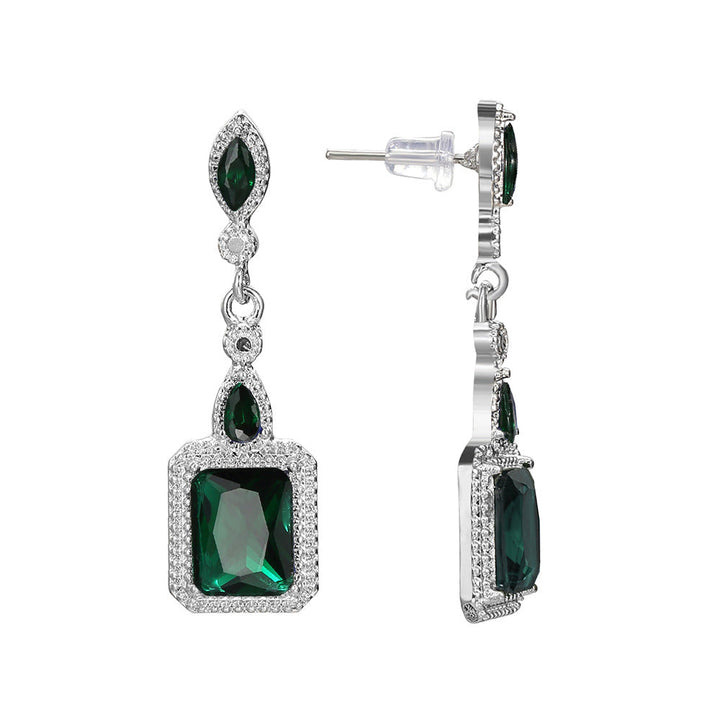 Pendientes Clarion Verdancia Oro blanco