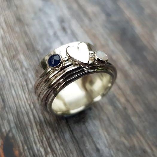Anillo Corazón Romántico Plateado