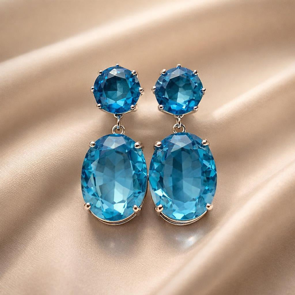 Pendientes Majestuosos Circonitas Oro Blanco