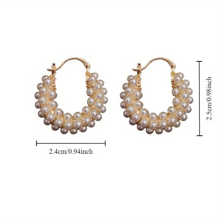 Pendientes de aro con perlas en capas