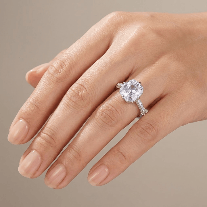 Anillo Elegantes Ovalado con Circonita Blanco