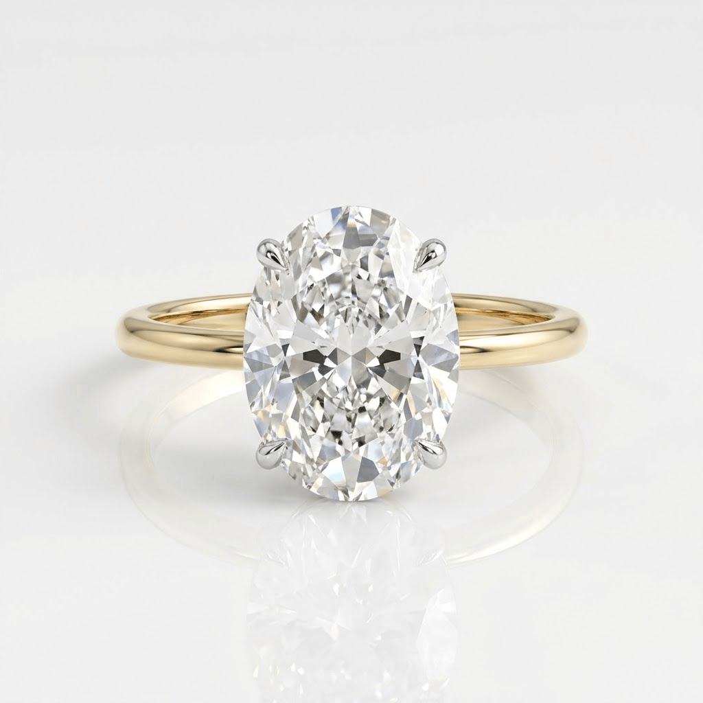 Anillo Solitario Ovalado Clásico