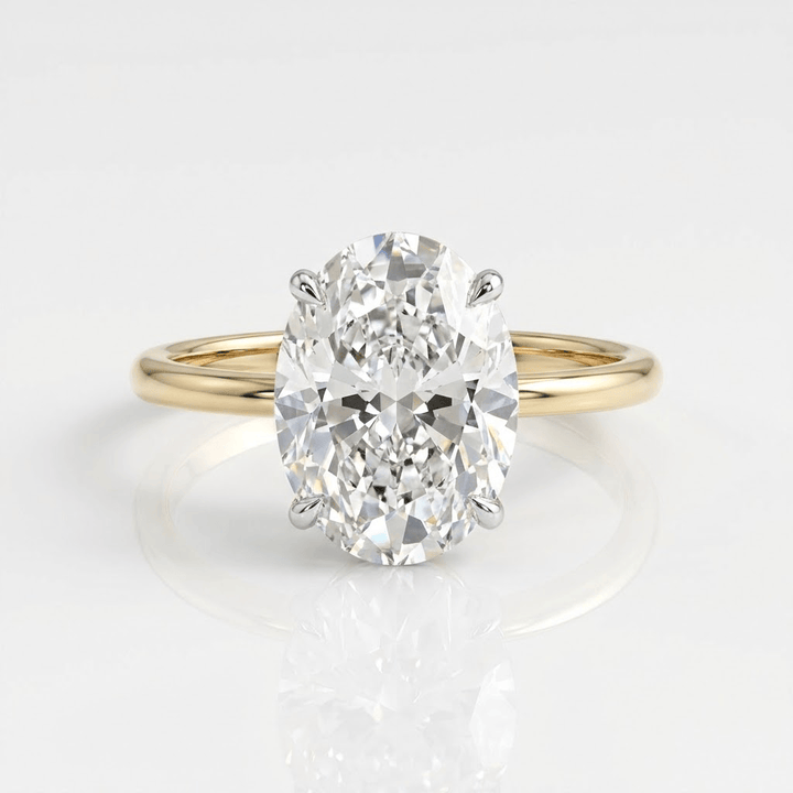 Anillo Solitario Ovalado Clásico