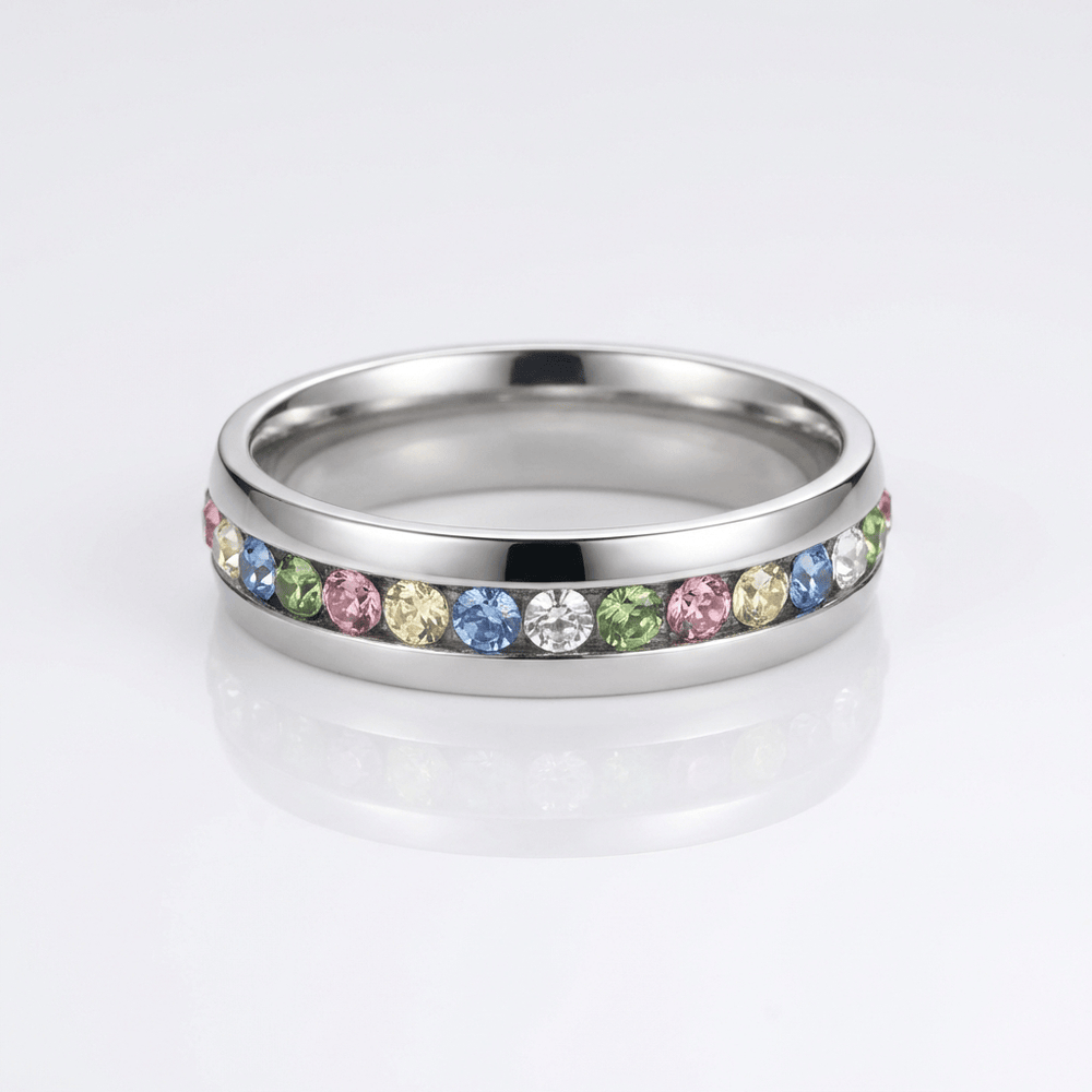 Anillo Eternity con Cristal Colorido