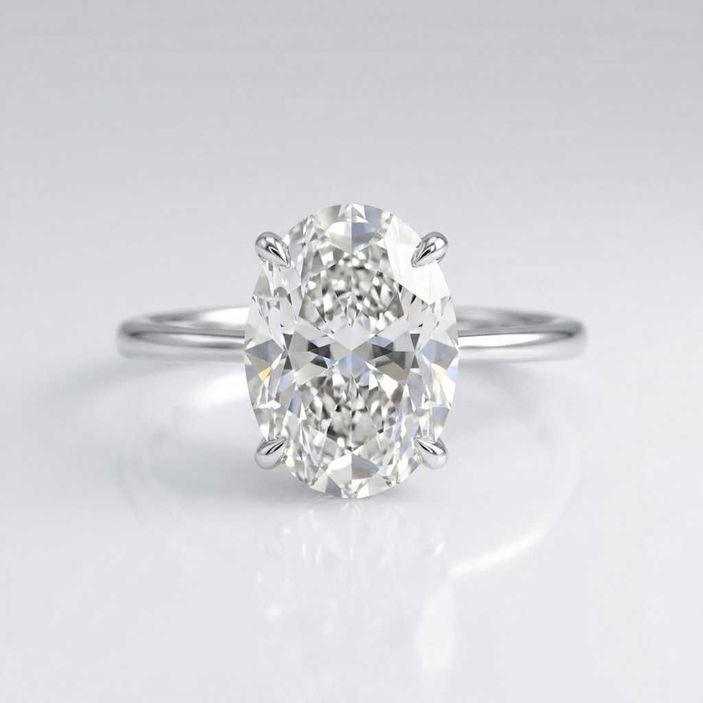 Anillo Solitario Ovalado Clásico