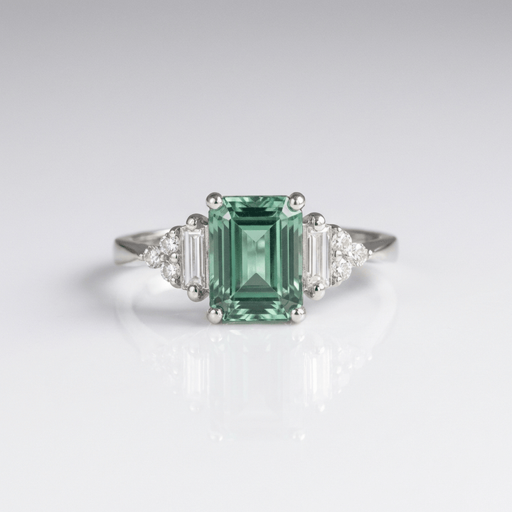 Anillo Triple con Cristal Plateado