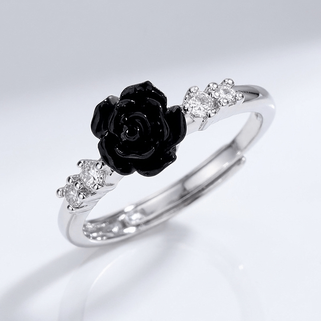 Anillo Ajustable con Cristal Rosa Plateado