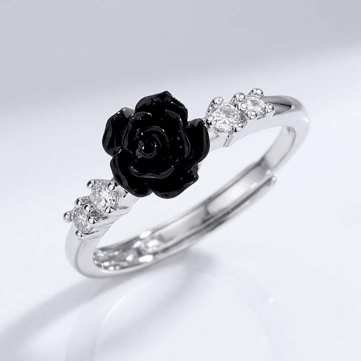 Anillo Ajustable con Cristal Rosa Plateado
