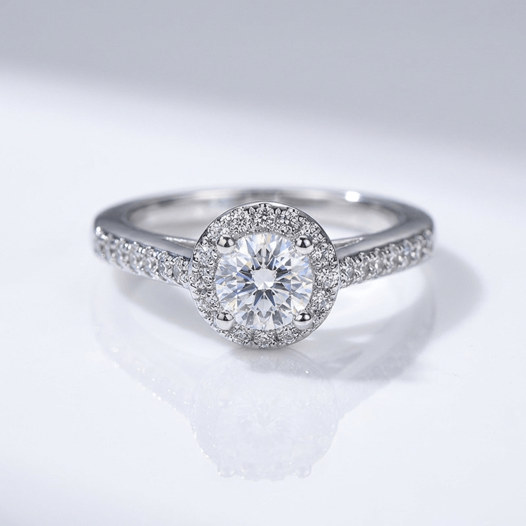 Anillo Cojín Pavé con Cristal Plateado
