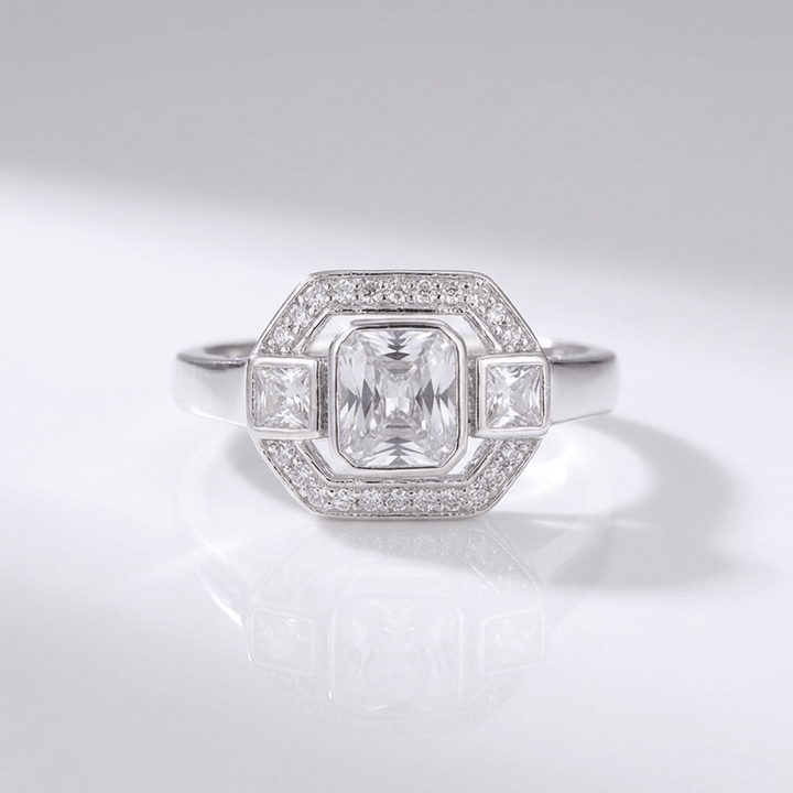 Anillo Vintage Cuadrado con Cristal