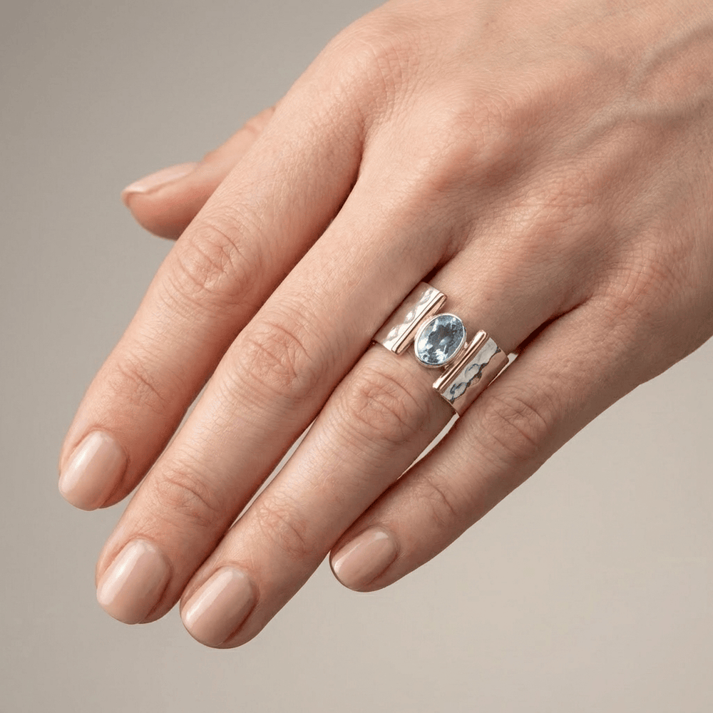 Anillo Moderno con Topacio Bicolor