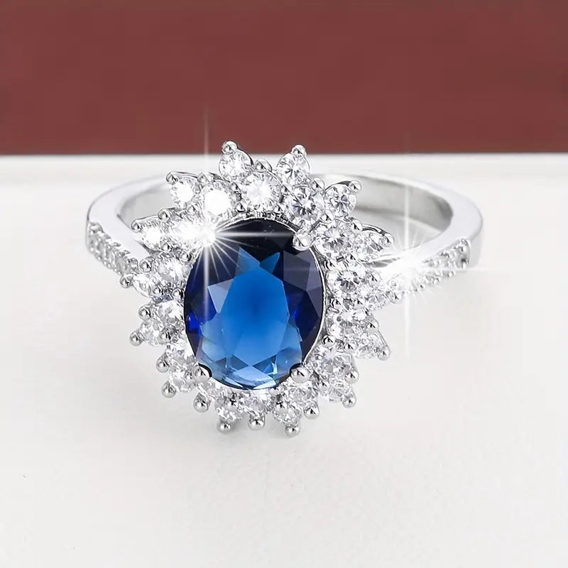 Anillo Azul Elegante
