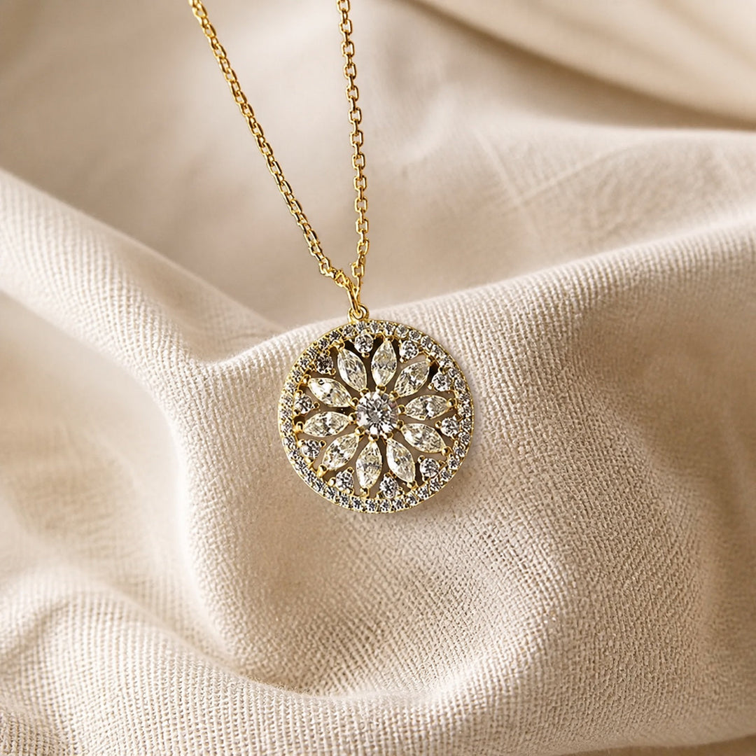 Collar Girasol Circonitas Lujo
