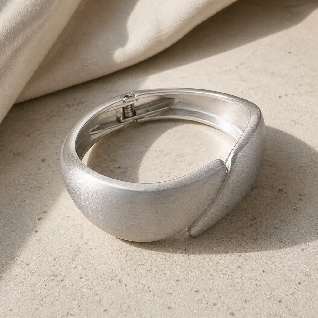 Brazalete Artesanal Oro Blanco