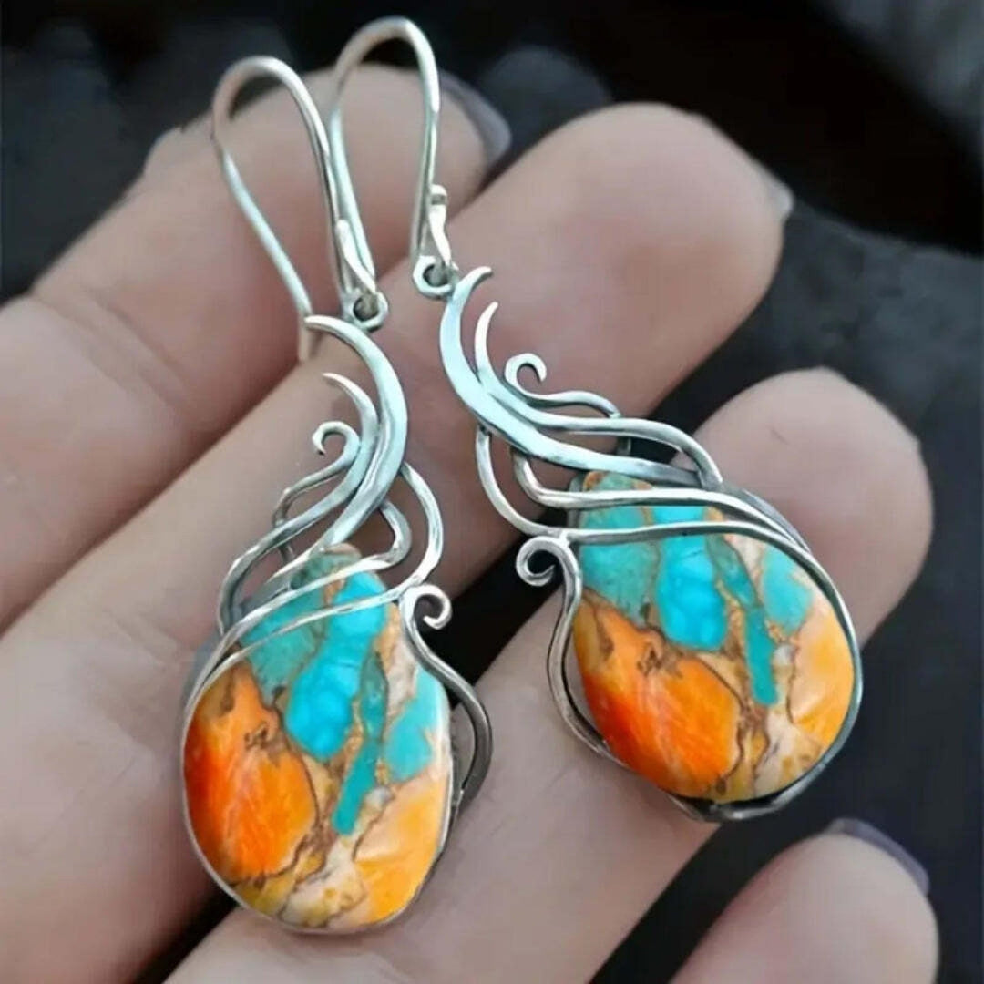 Pendientes Gota Azul y Naranja