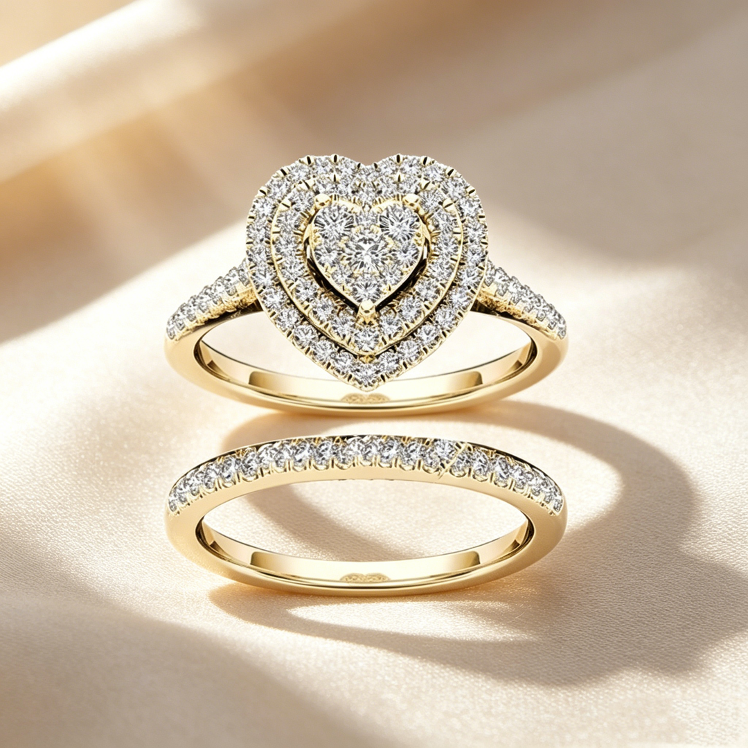 Set de Dos Anillos Corazón