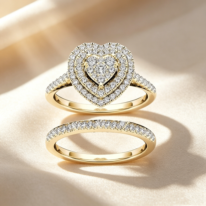 Set de Dos Anillos Corazón
