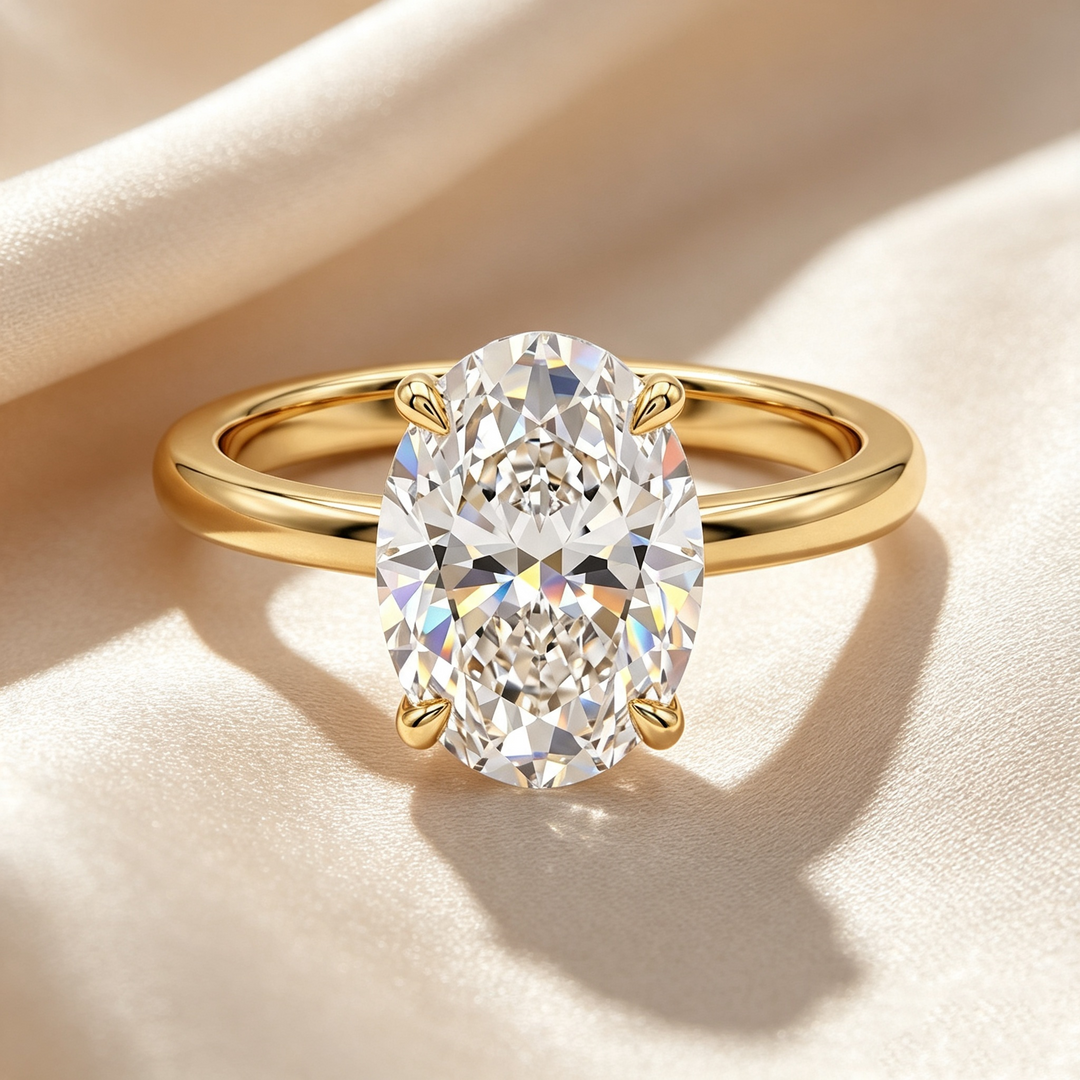 Anillo Solitario Ovalado