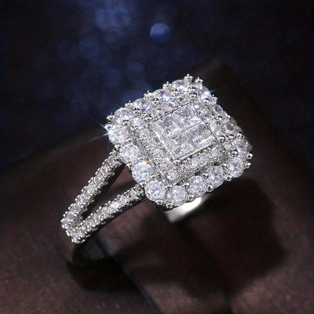 Anillo de Boda Circonita Cuadrada