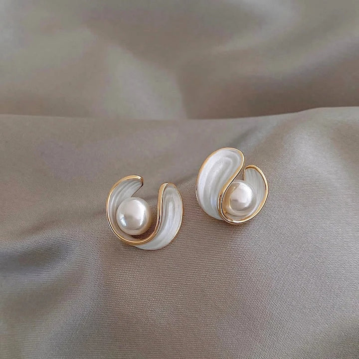 Pendientes Elegantes de Ópalo Blanco