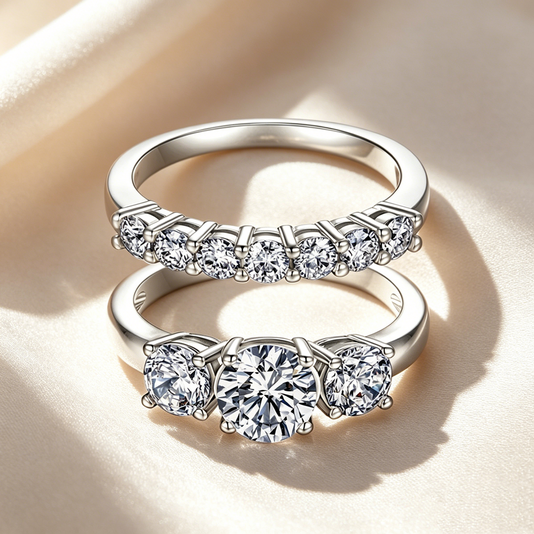 Set de Anillos Tres Piedras