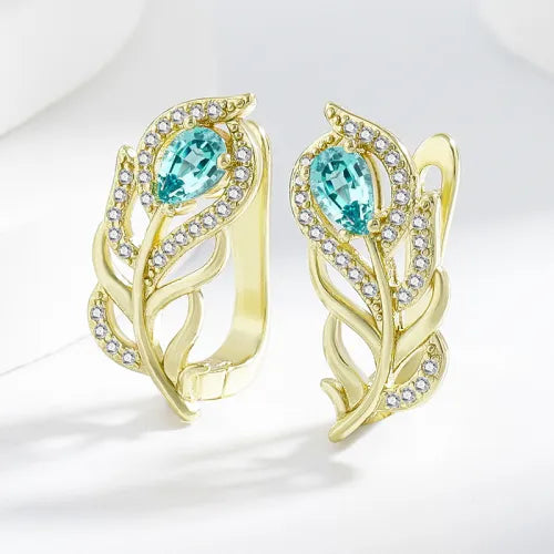 Pendientes Hoja Turquesa Bohemios