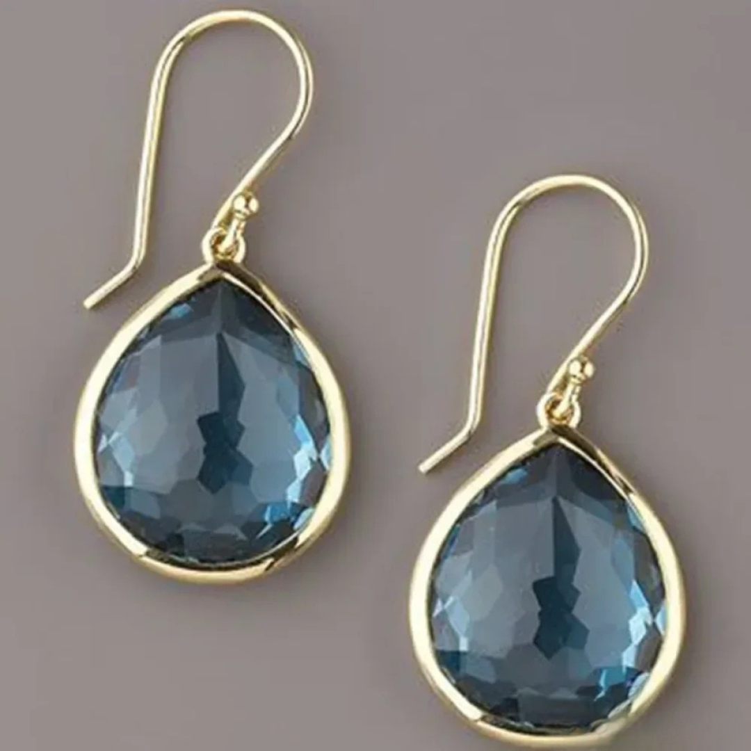 Pendientes Gota Azul Retro