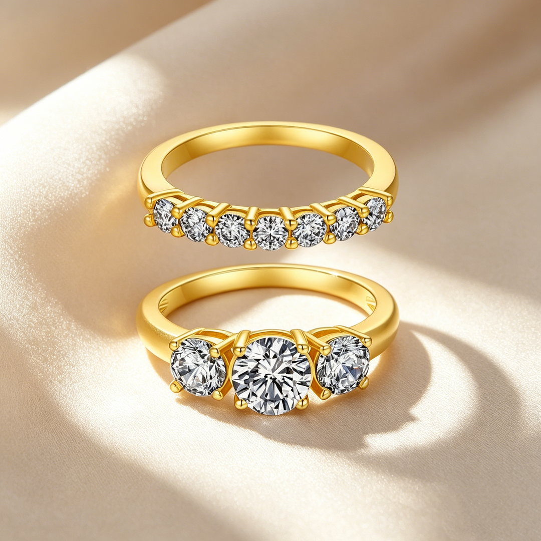 Set de Anillos Tres Piedras