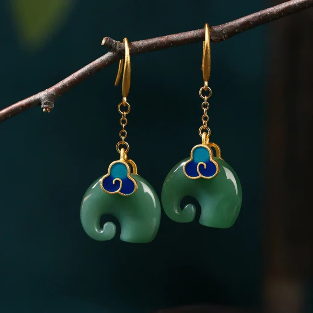 Pendientes Elefante Verde