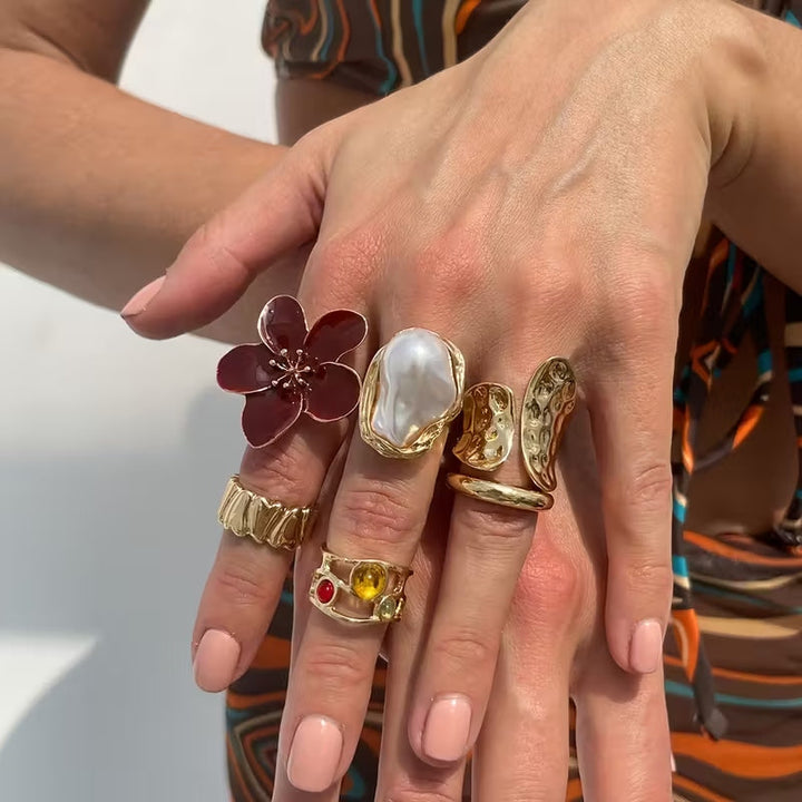 Set x 6 anillos estilo barroco