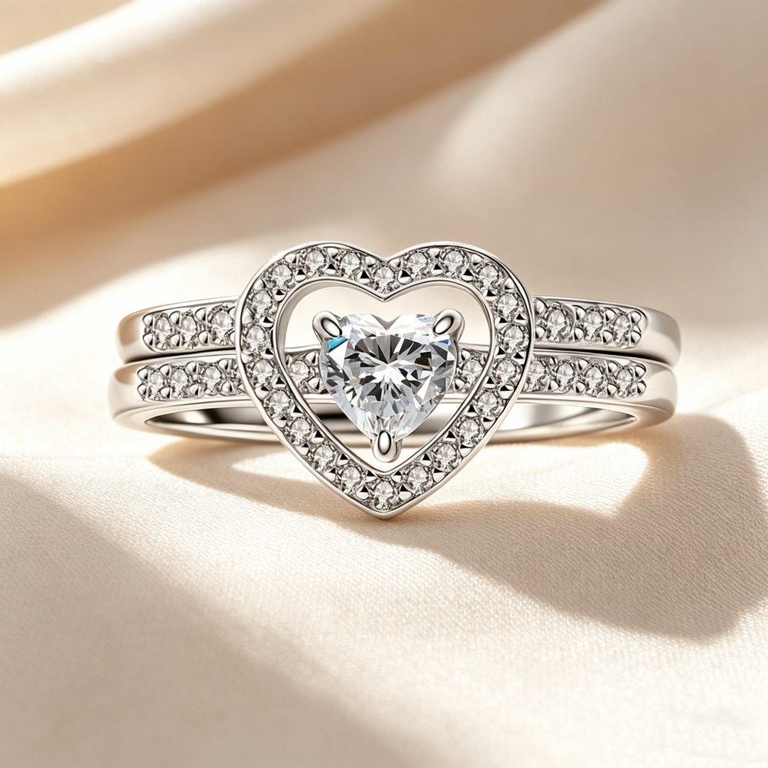Set de Anillos Corazón Apilables