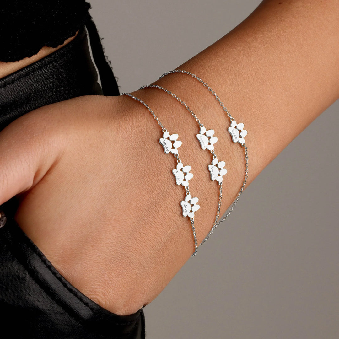 Pulsera Personalizada con Huella y Nombre de tu Mascota