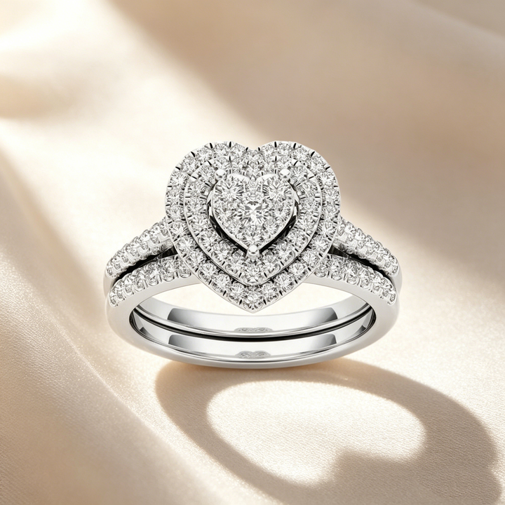 Set de Dos Anillos Corazón