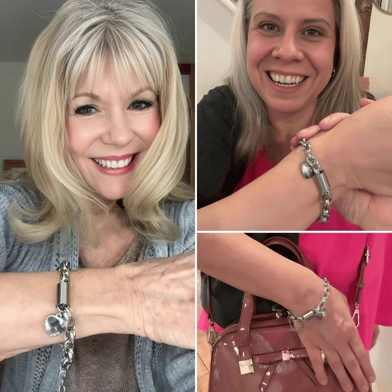 Pulsera Gruesa Corazón Colgante