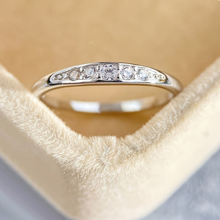 Anillo Micropavé Circonitas Oro Blanco