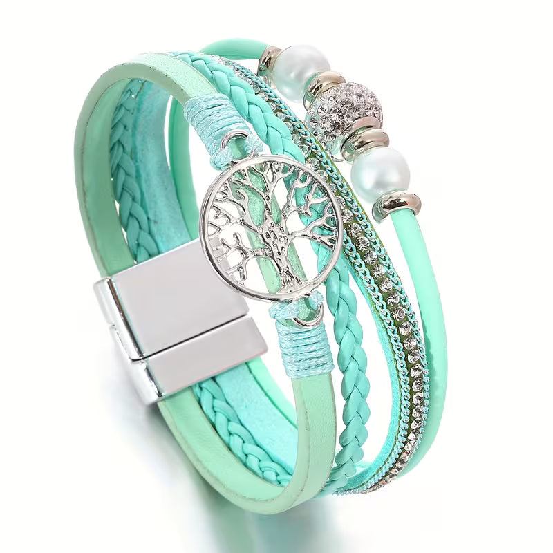 Pulsera Elegante Multicapa Árbol