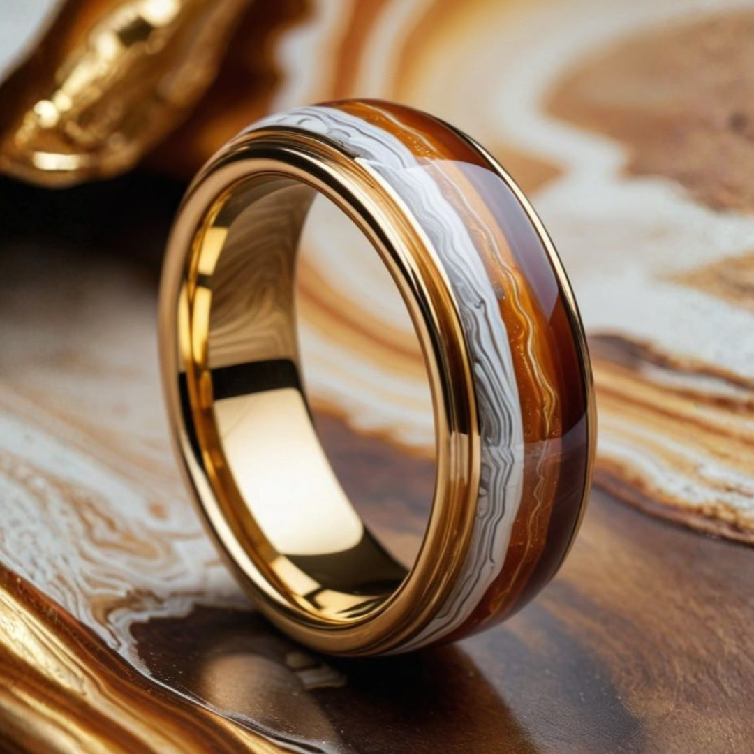 Anillo Mármol Dorado