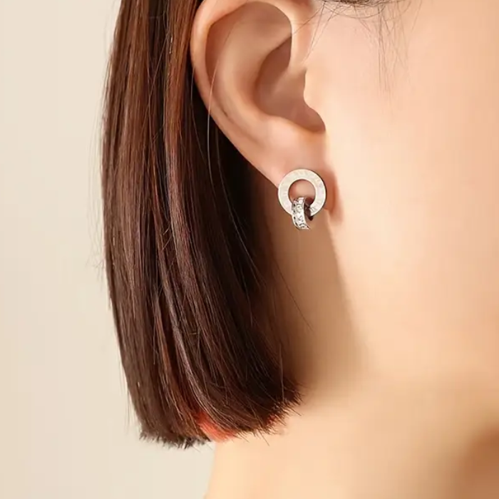 Conjunto Círculo Infinito Oro Blanco