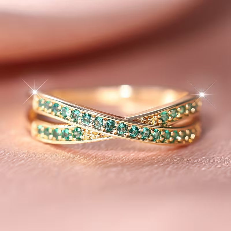 Anillo Emerald Flow Oro