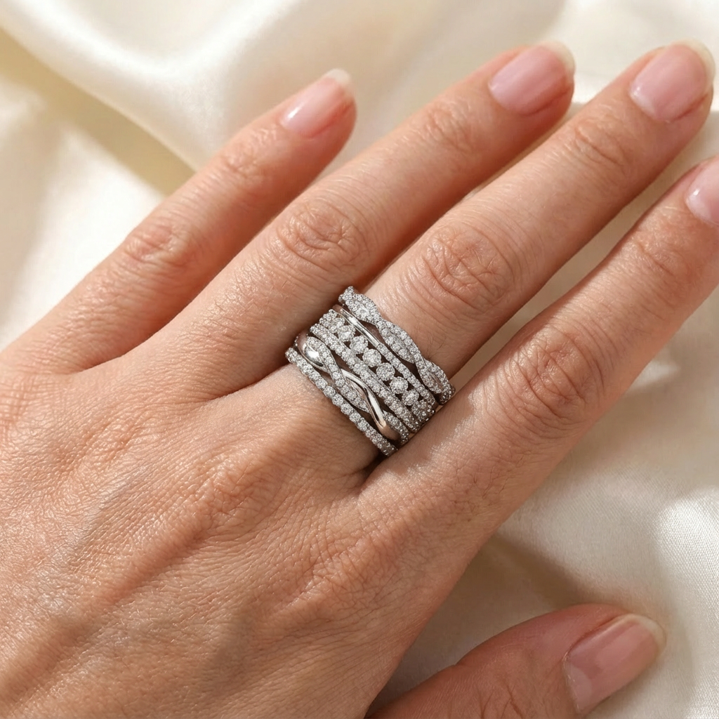 Anillo Plateado en Capas