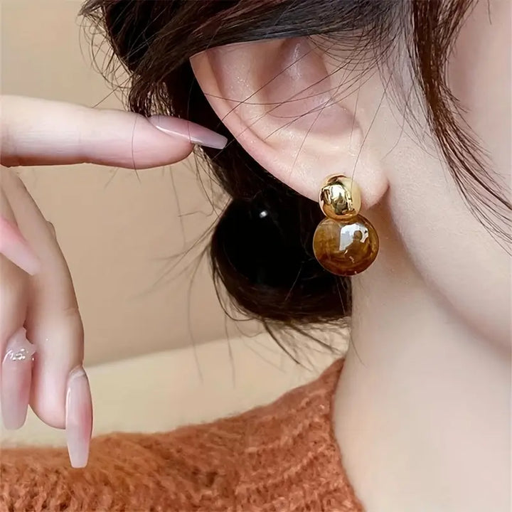 Pendientes Esfera Ámbar
