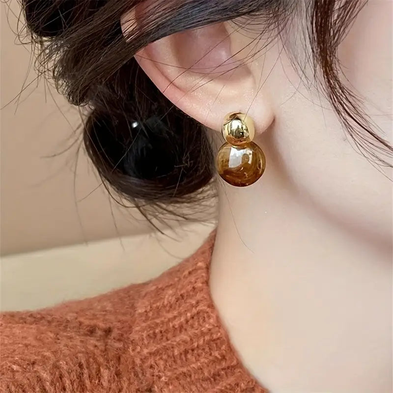 Pendientes Esfera Ámbar